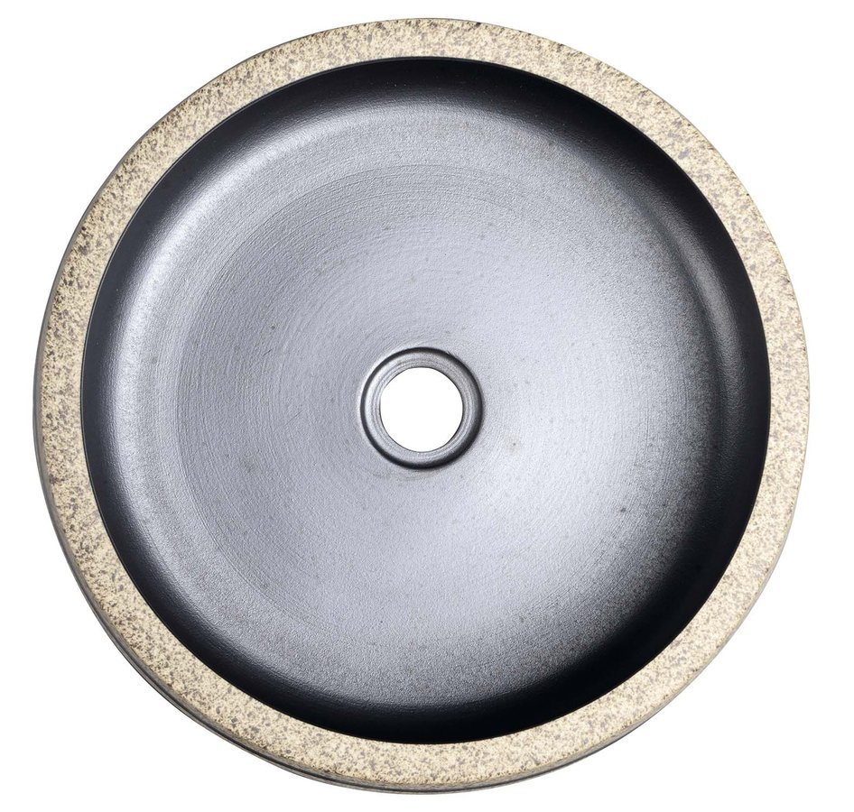 Sapho Priori keramische ronde waskom 41cm zwart/steen