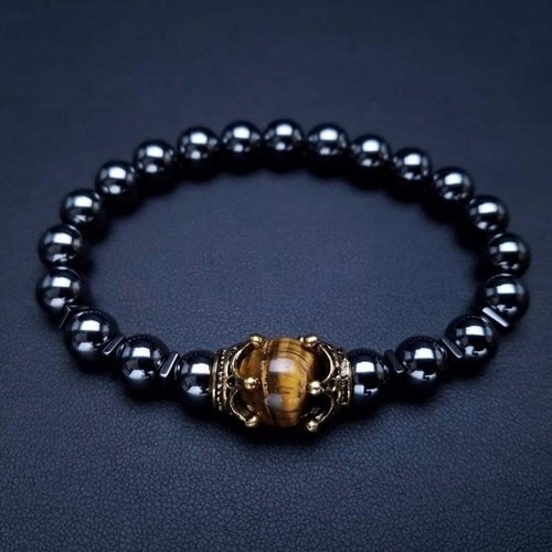 Bracelet force hématite et oeil de tigre