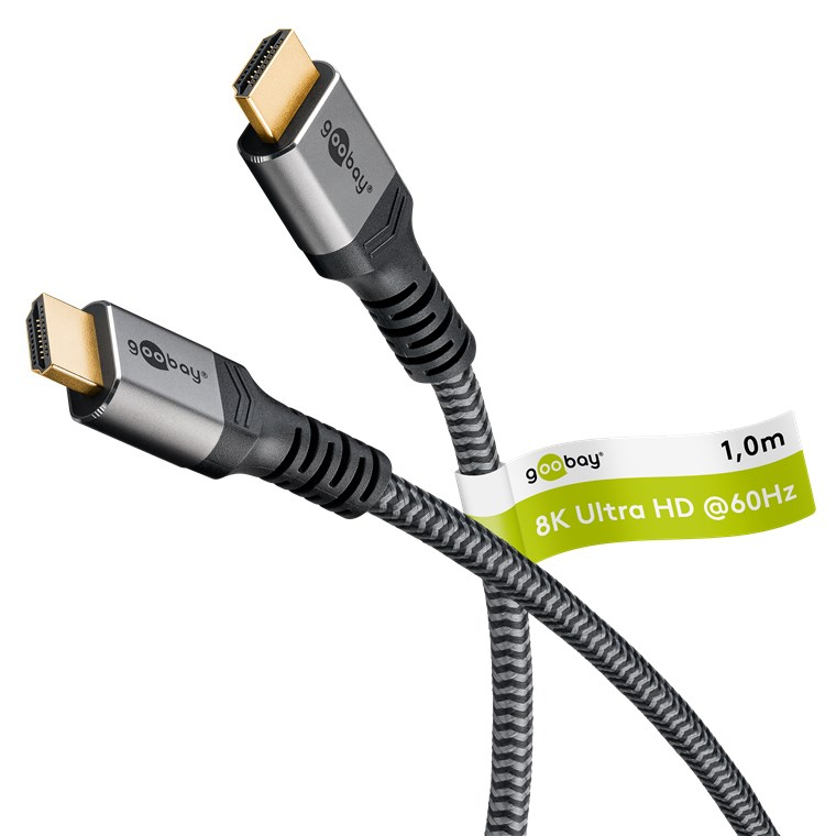 (5m) Ultra Highspeed (8K@60Hz) HDMI 2.1 Kabel Ethernet Audio / Video Verbindungskabel (65263) - Grau