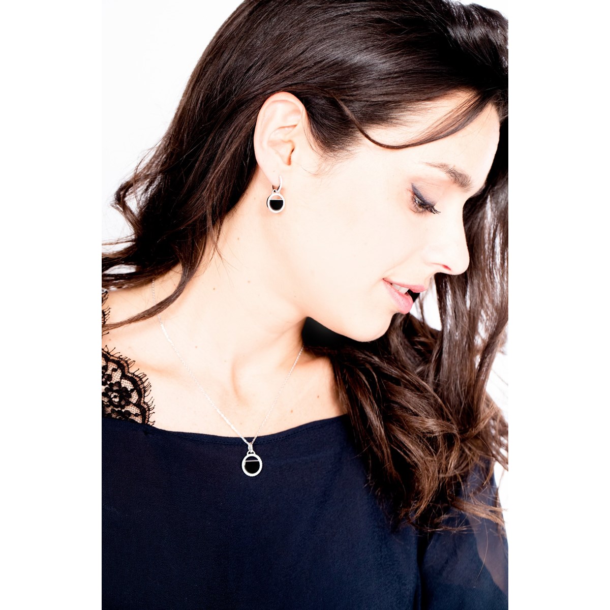 Collier en Argent avec oxyde de zirconium blanc