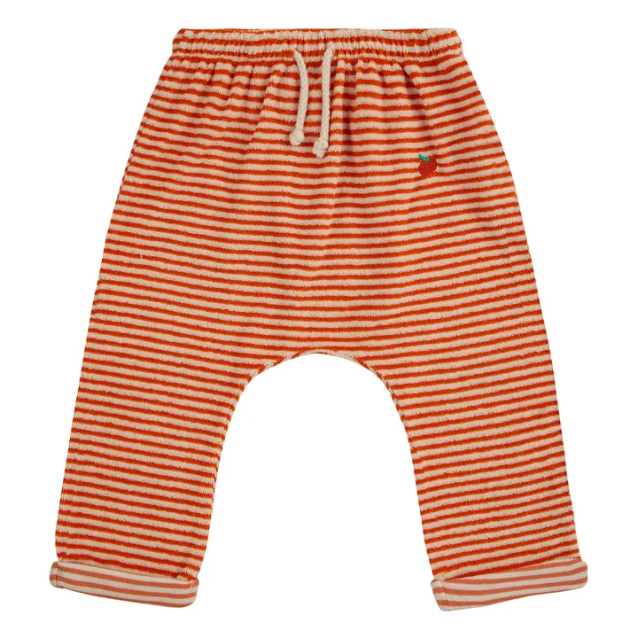 Bobo Choses Sarouel Coton Bio Eponge Rayé | Orange