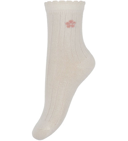 Minymo Socken - 2er-Pack - Ash Rose m. Blumen