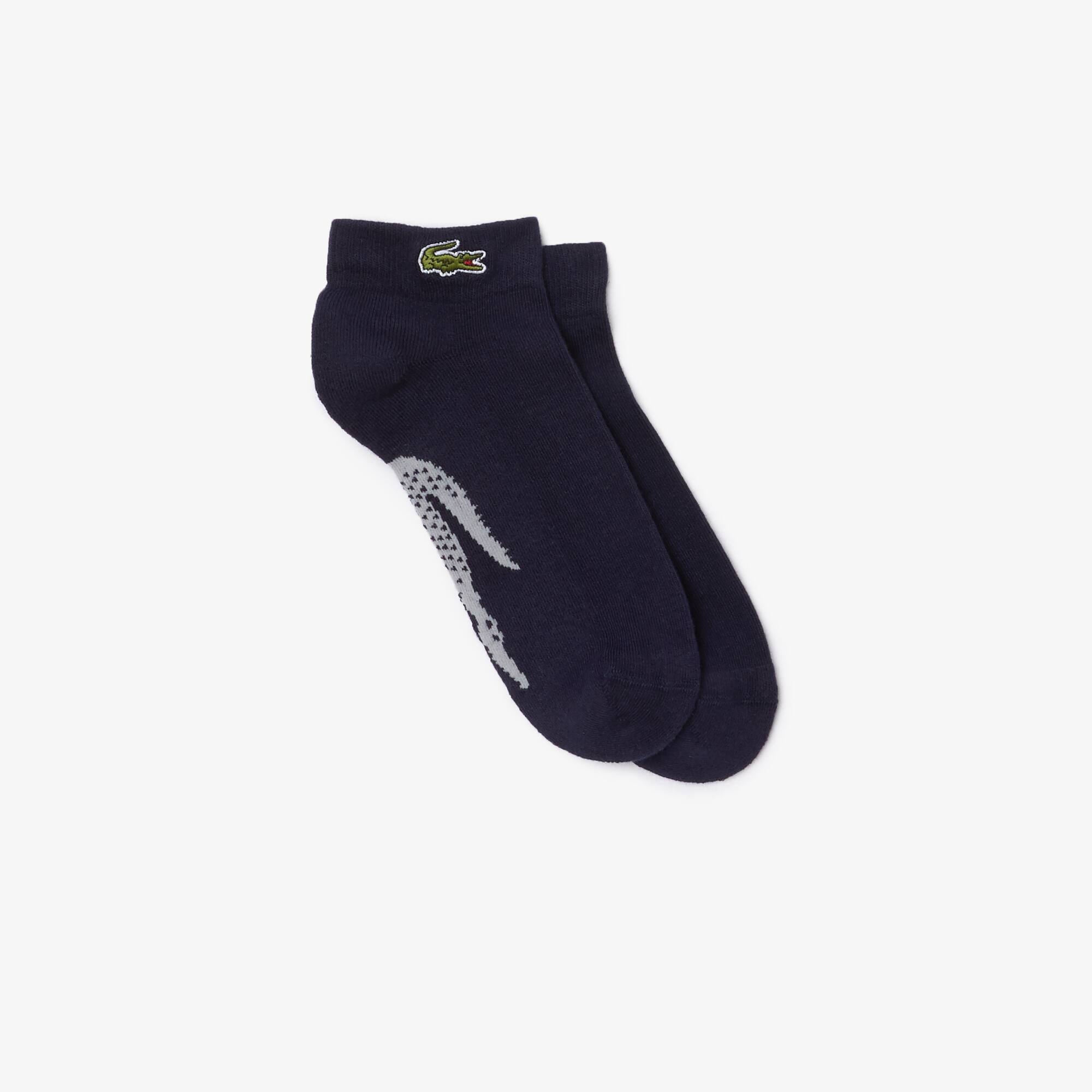 Chaussettes basses Lacoste SPORT en coton imprimé crocodile Chaussettes - Bleu - Lacoste - Unisex