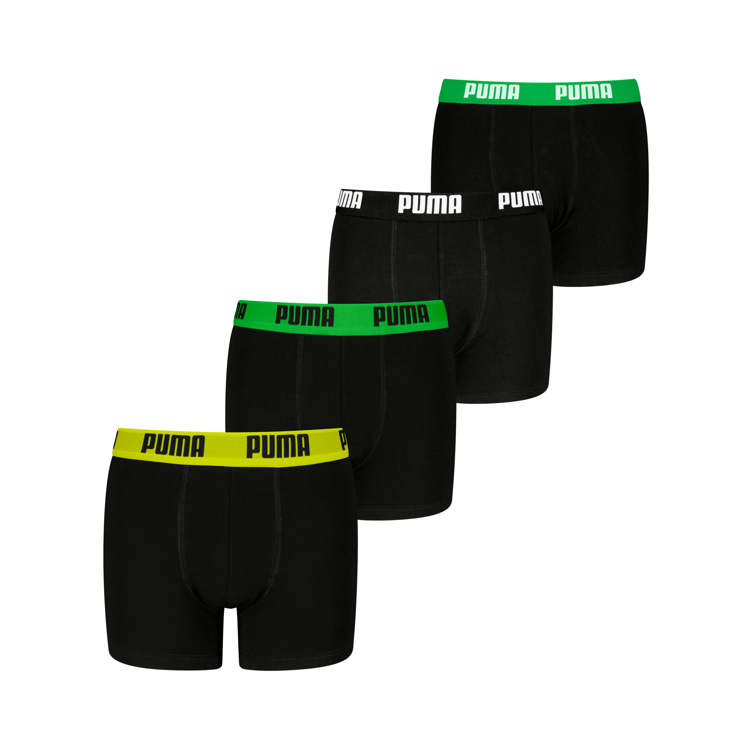 PUMA Boxershorts »PUMA BOYS EVERYDAY BASIC BOXERS 4P ECOM« 4er Pack,  mit farblich abgesetztem Bund