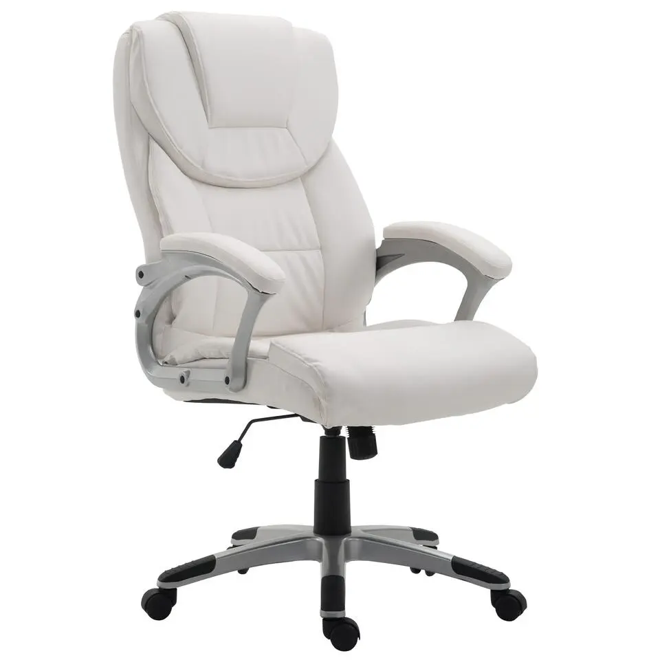 CLP Bureaustoel Texas V2 grijs Frame - Kunstleer - wit