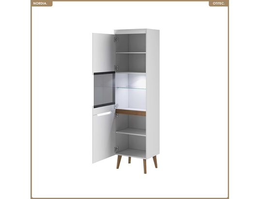 OTITEC - Armoire vitrine - l.53 x h.197 x p.40 cm - nordia - blanc