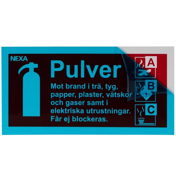 BSP-1020 Skilt for pulver brannslukningsapparat