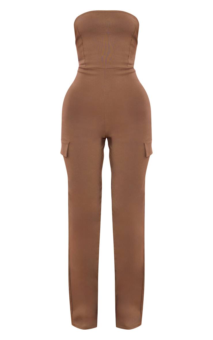 Kaki Combinaison Bandeau Corset Style Cargo