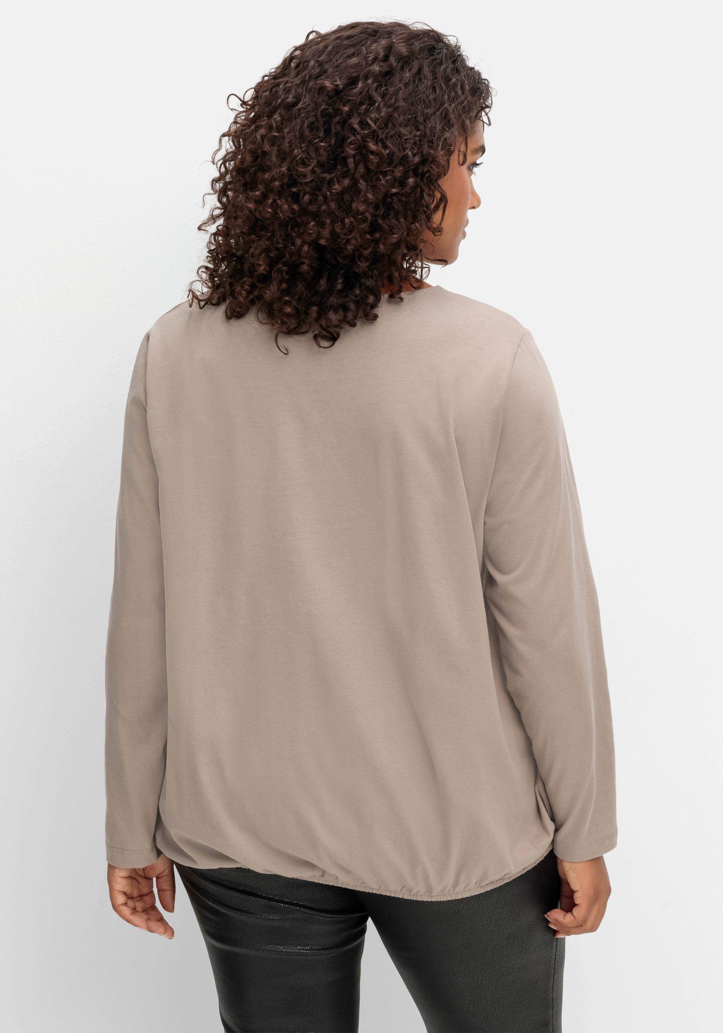 Langarmshirt mit Gummizug am Saum