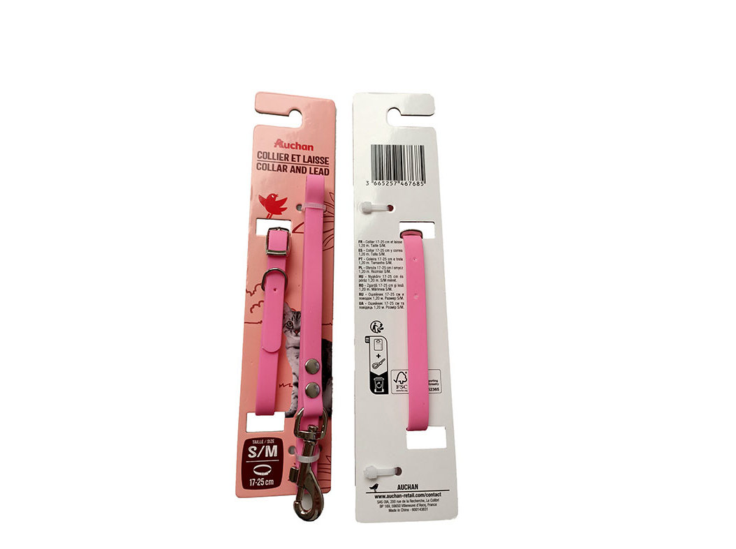 COLEIRA PVC 17-25CM AUCHAN   TRELA ROSA 120 CM