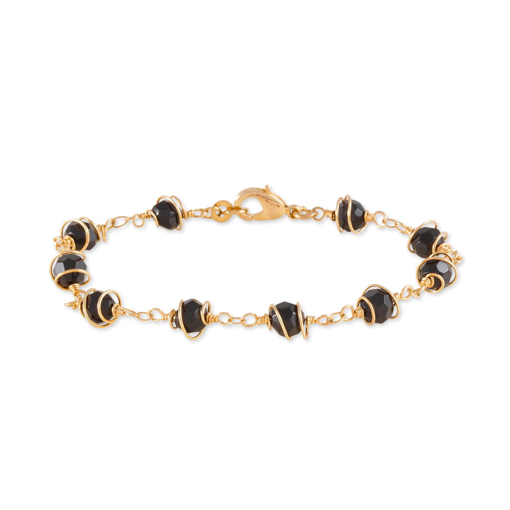 Bracelet Orkiaae Plaque Or Jaune Pierre De Synthese