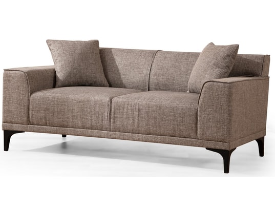 CONCEPT1 - Canapé tissu Petra 2 places fauve 165 x 86 x h87