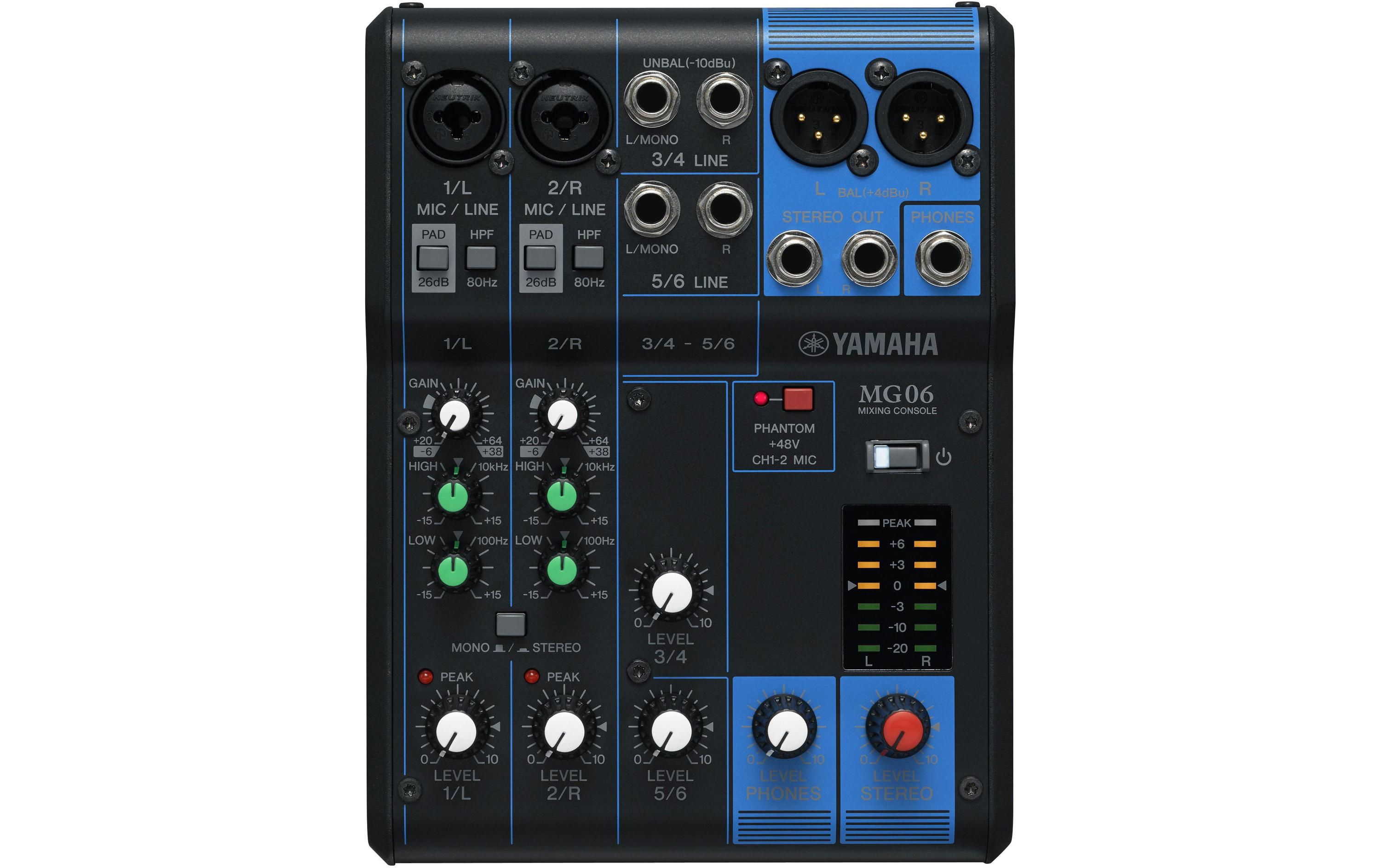 Mischpult MG06 - 6-Kanal, analog<br>Tragbarer 6-Kanal-Analogmixer