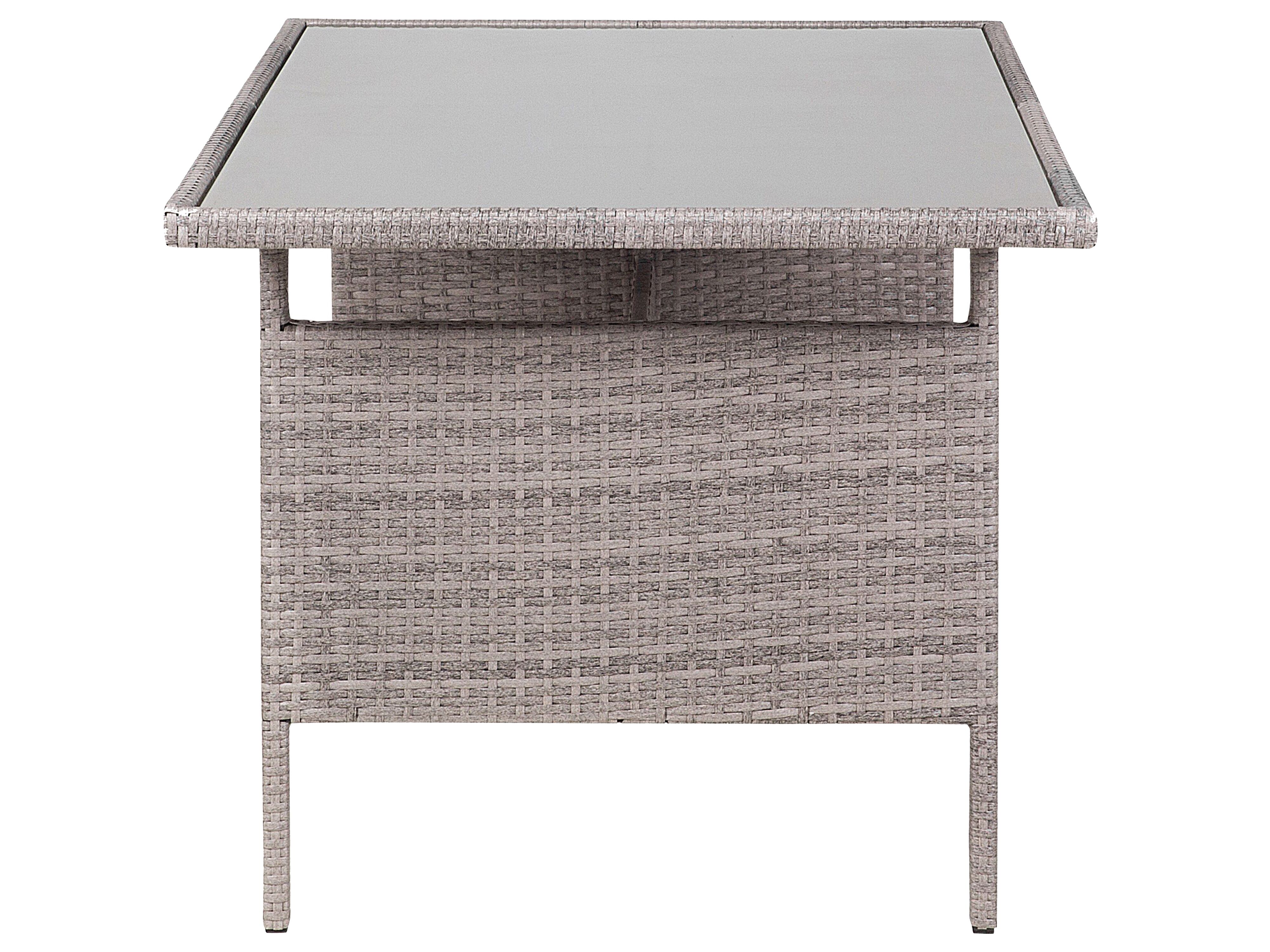 Tuin eettafel VITERBO 145 cm 80 cm Glas Lichtgrijs