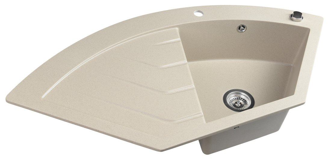 Sapho spoelbak 114x57,5cm met kraangat beige graniet