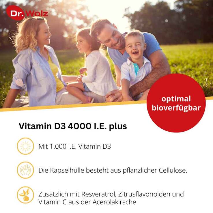 Vitamin D3 4000 I.E. plus Kapseln, 60 St