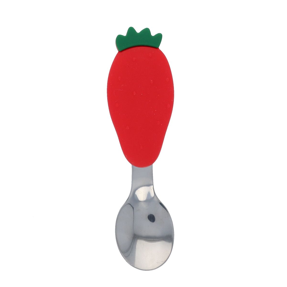 Cuillère manche fraise en silicone Pause goûter