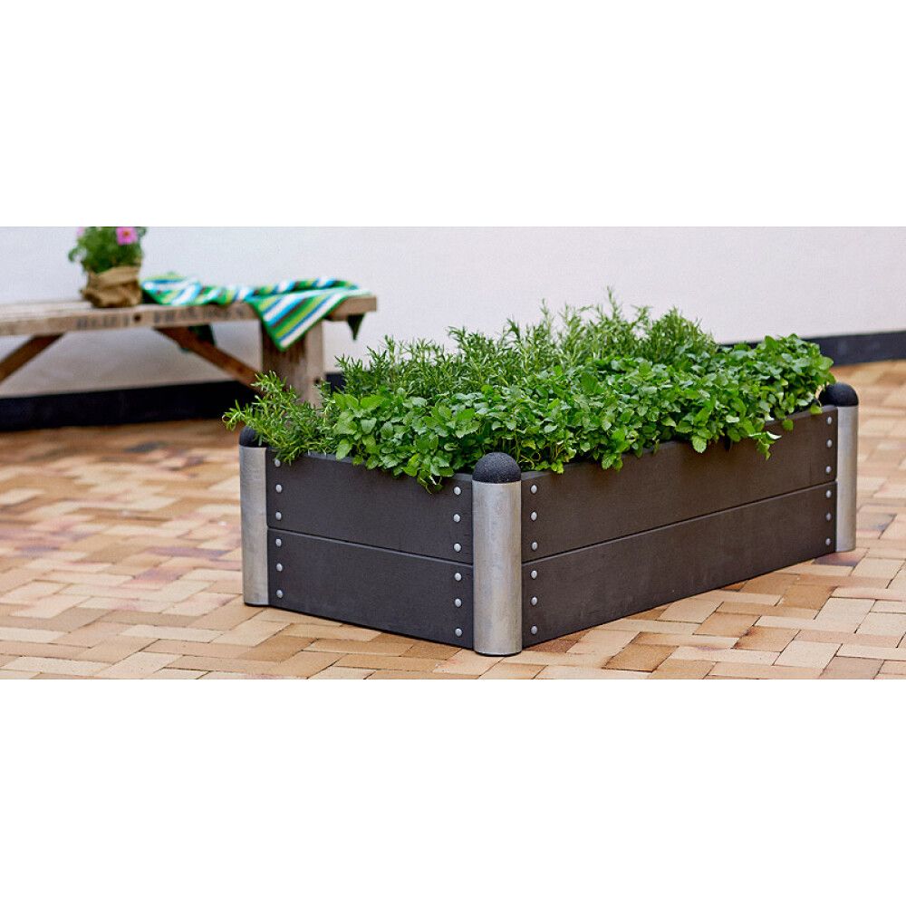 PLANTEKASSE PLUS PIPE KOMPOSITT 138X78X36 CM SKIFTERGRÅ