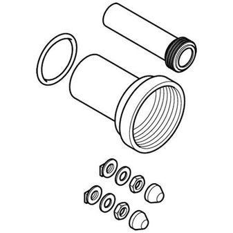 Geberit aansluitgarnituur PE 185mm afvoer 90mm toevoer 102mm