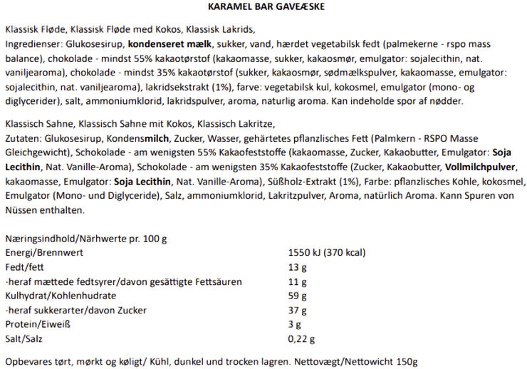 Karamel Kompagniet Karamel bar- Gaveæske 3 stk