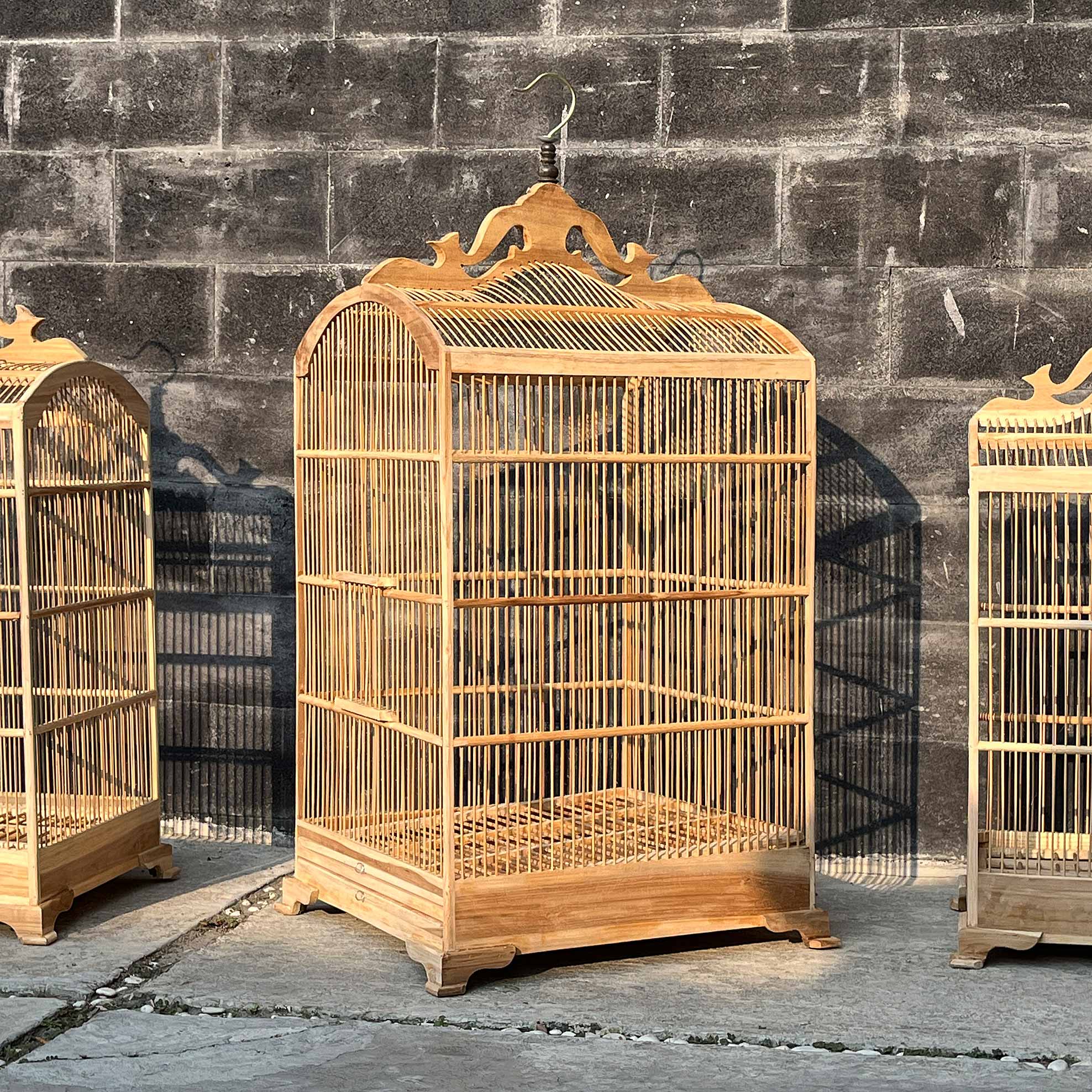 Vogelkäfig aus Bambus L, 3/3, natur, H 94 cm, B 49 cm, L 43 cm günstig bestellen