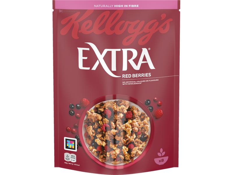 Kellogg's Müesli Extra Red Berries 400 g Feiner Müeslimix mit Haferflocken und Trockenfrüchten