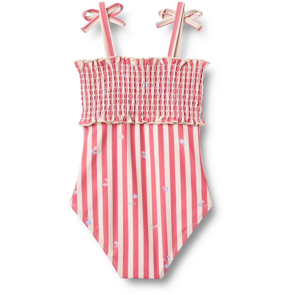 Køb Wheat Red Stripe Flowers Badeheldragt Selma
