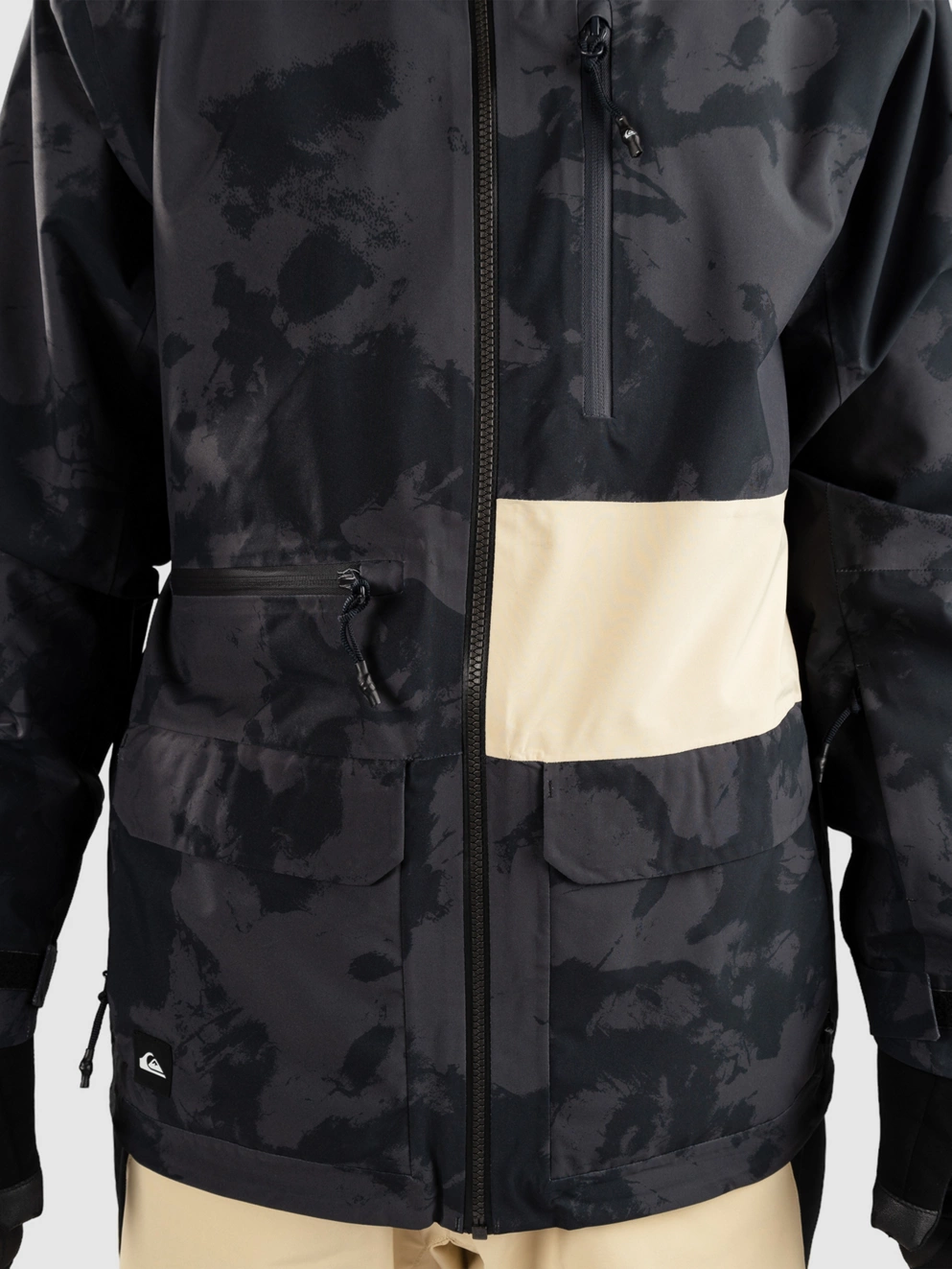 Quiksilver S Carlson Stretch Quest Jacket tie dye true black