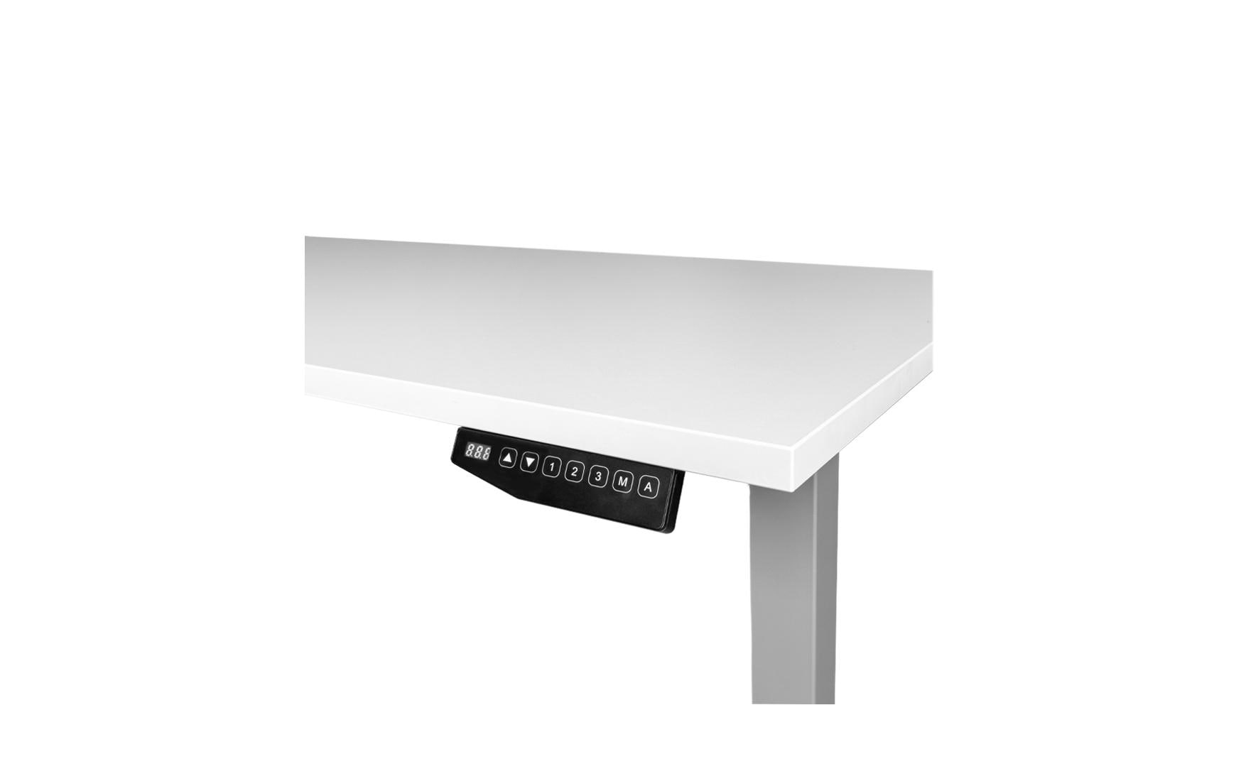 Stehtisch ET225E 2 x 0.9 m, Dunkelgrau/Grau<br>Höhenverstellbares Tischgestell mit Tischplatte