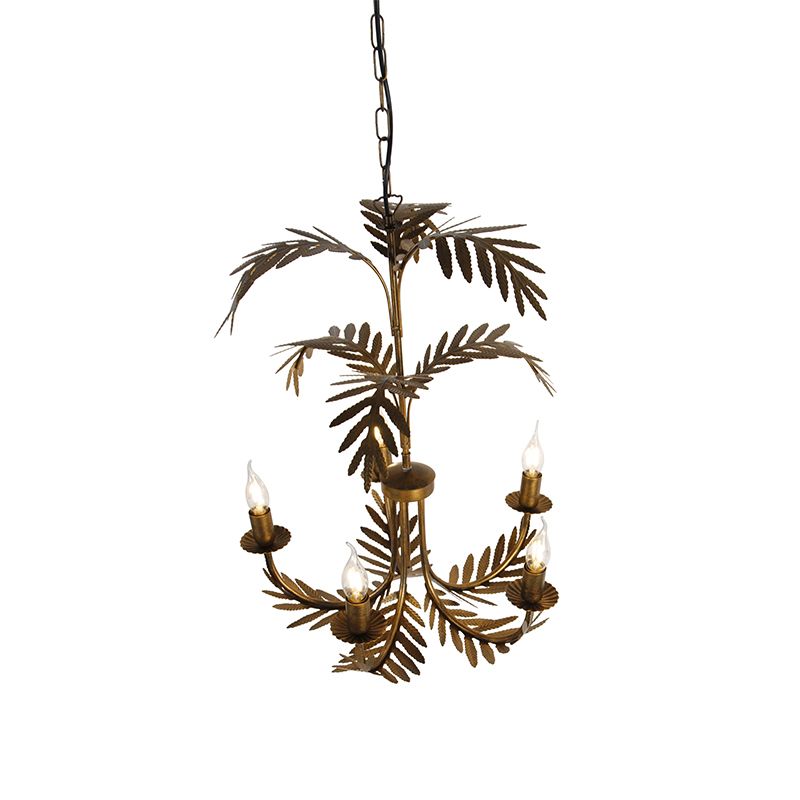 Vintage kroonluchter goud 5-lichts - Botanica
