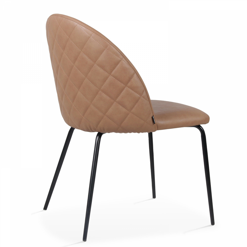 Lot de 4 chaises en textile enduit marron clair