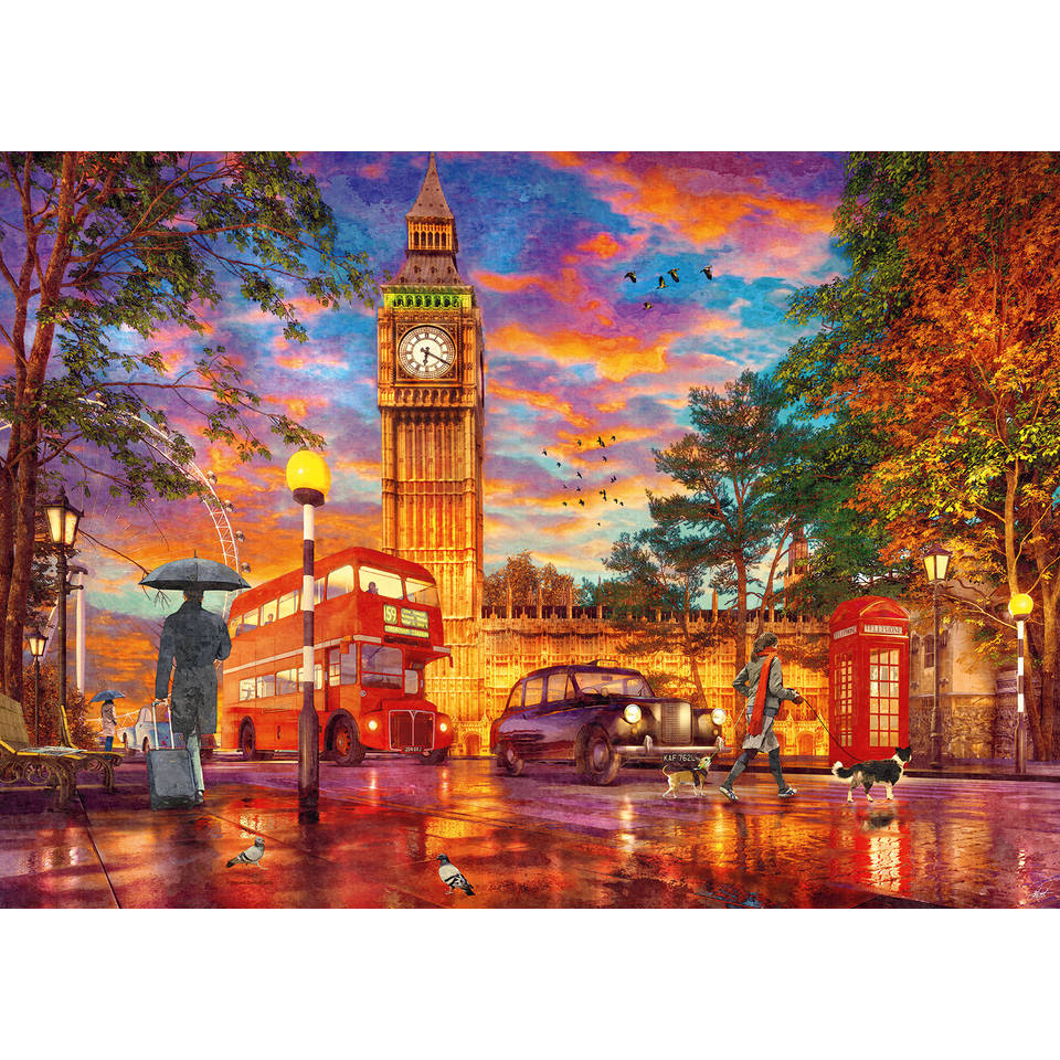Ravensburger puzzel zonsondergang op Parliament Square Londen - 1000 stukjes