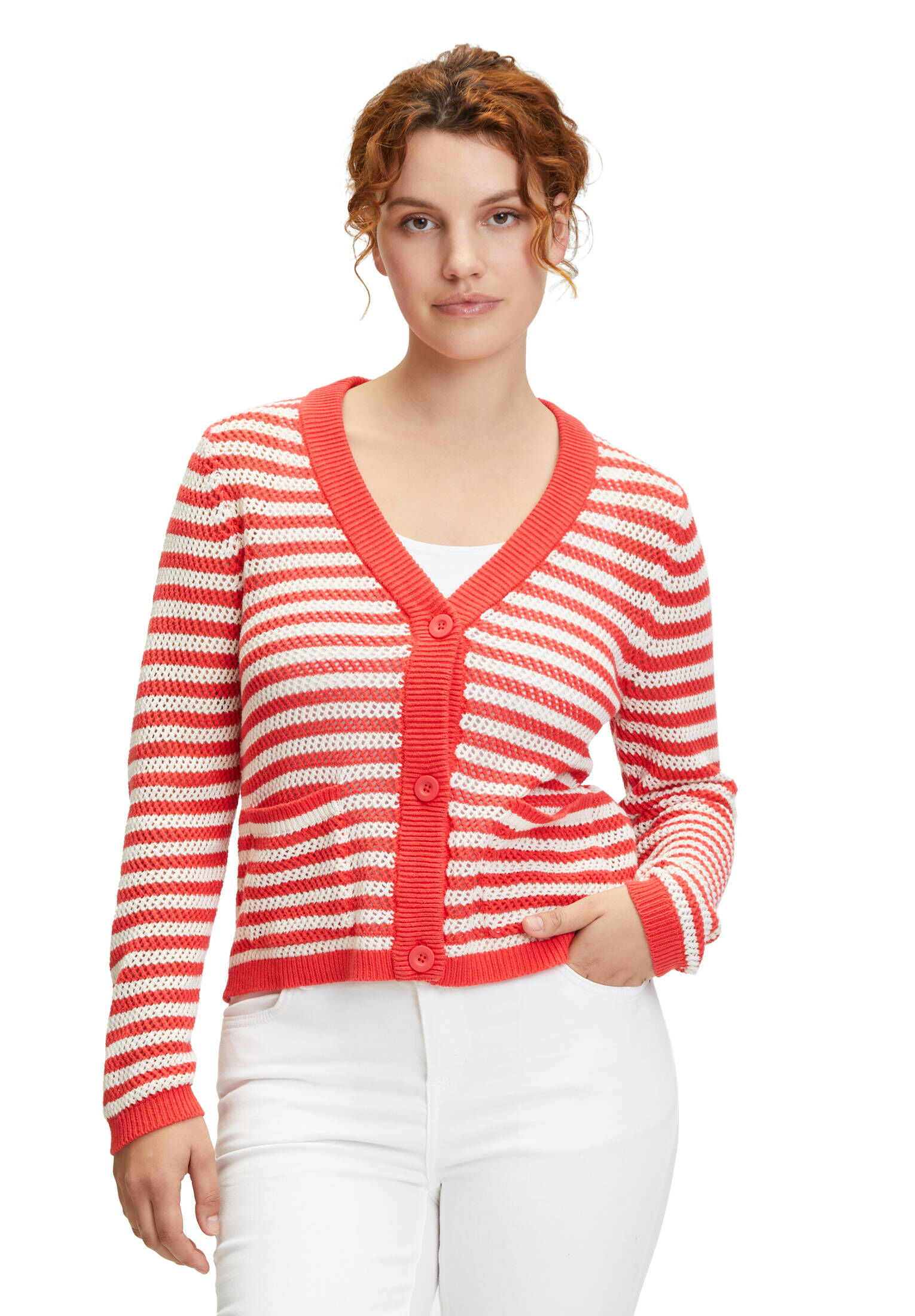 Cartoon| Damen Strick-Cardigan mit Knopfleiste