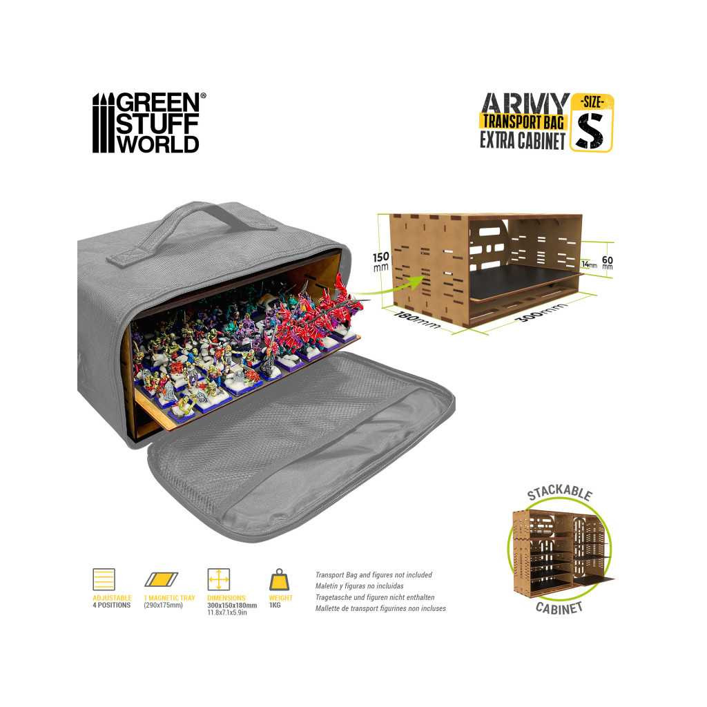 Organisateur supplémentaire pour Petite Mallette de Transport pour Figurines