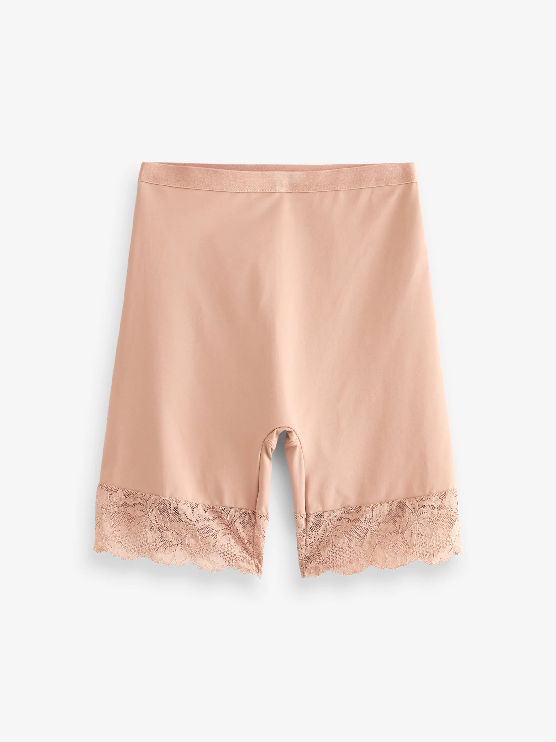 Zwart/praline huidskleur - 2 Licht vormgevende buikcorrigerende shorts met kanten achterkant