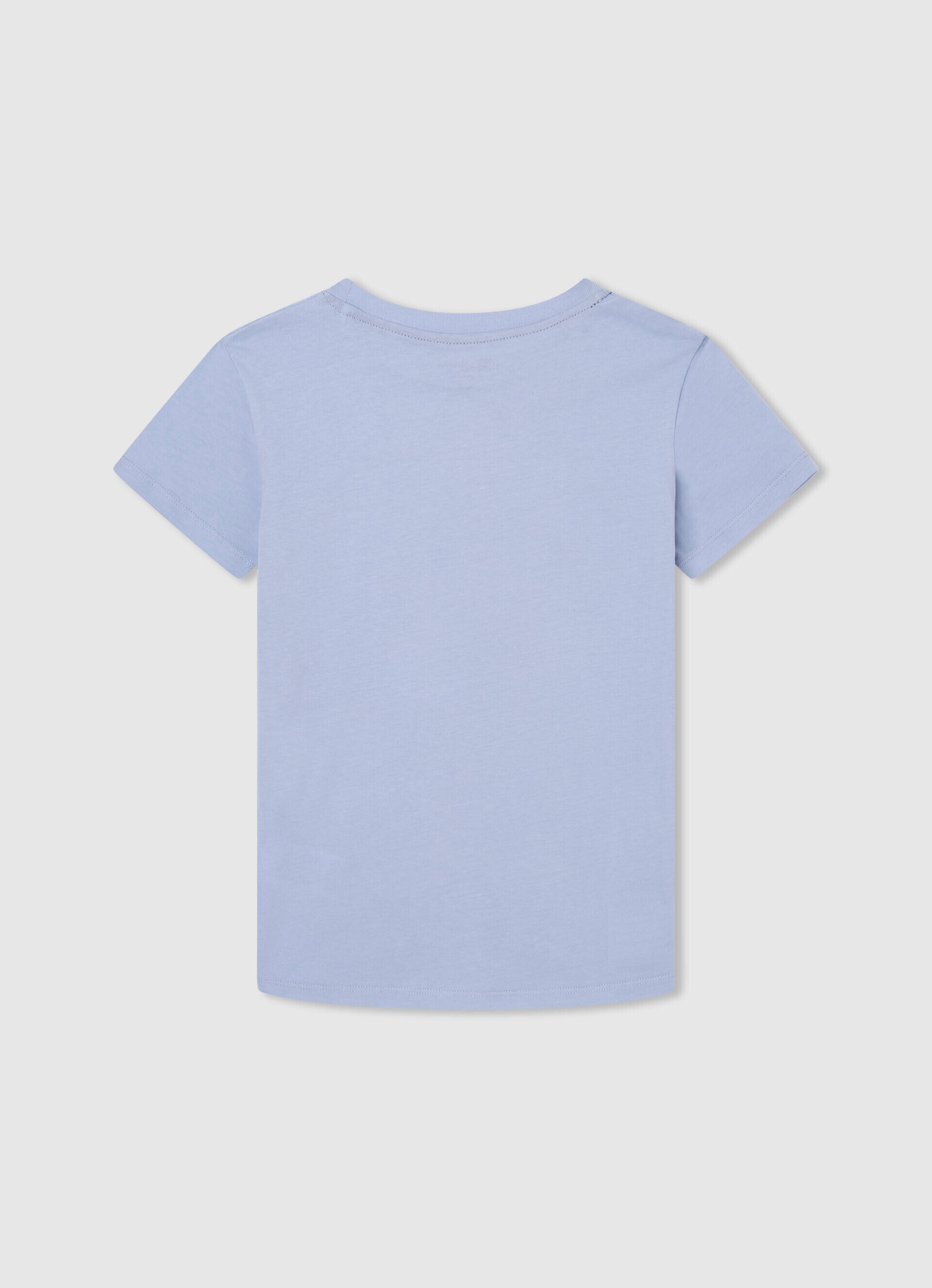 Camiseta de algodão com logo estampado - azul claro