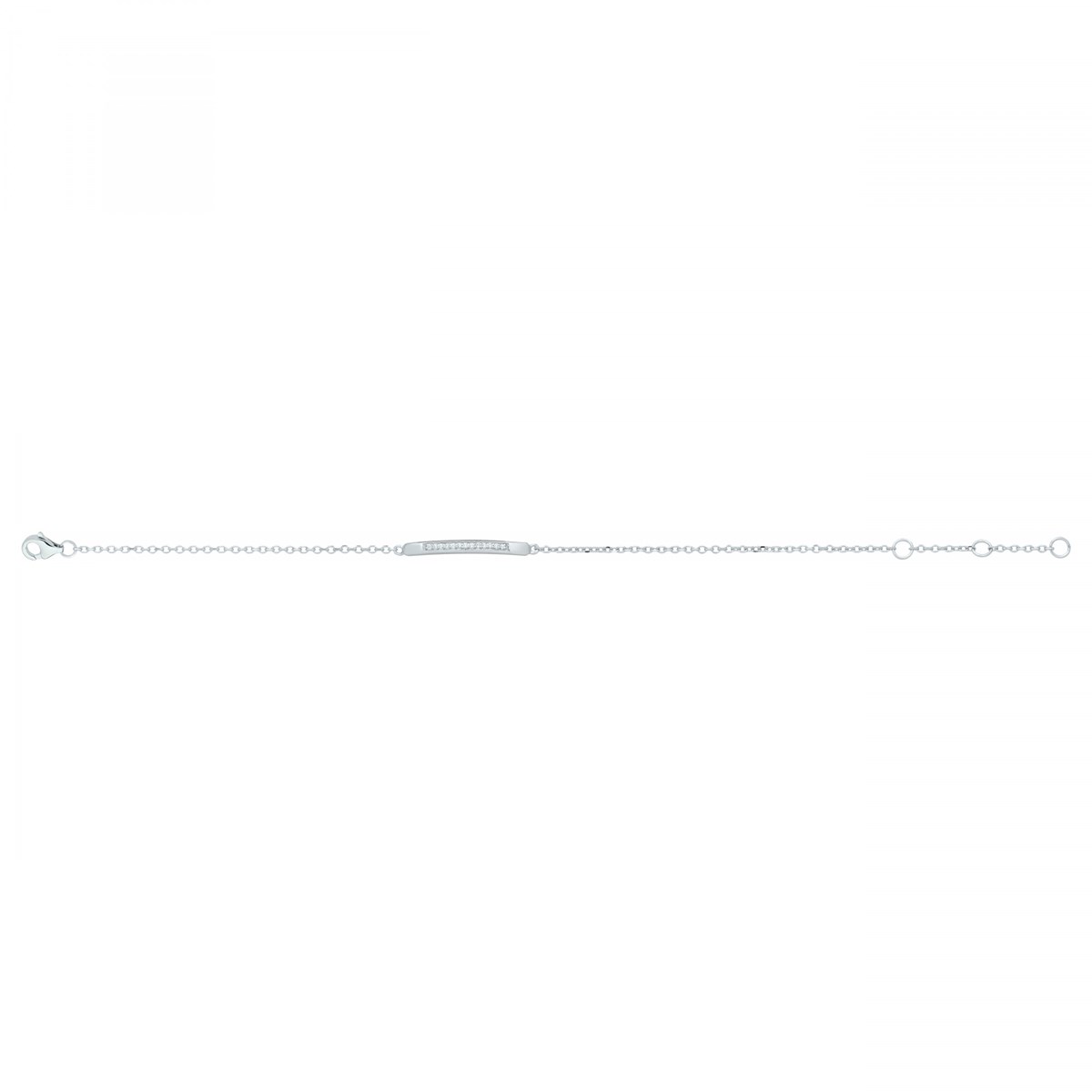 Bracelet souple mono-motif en Argent avec oxyde de zirconium blanc