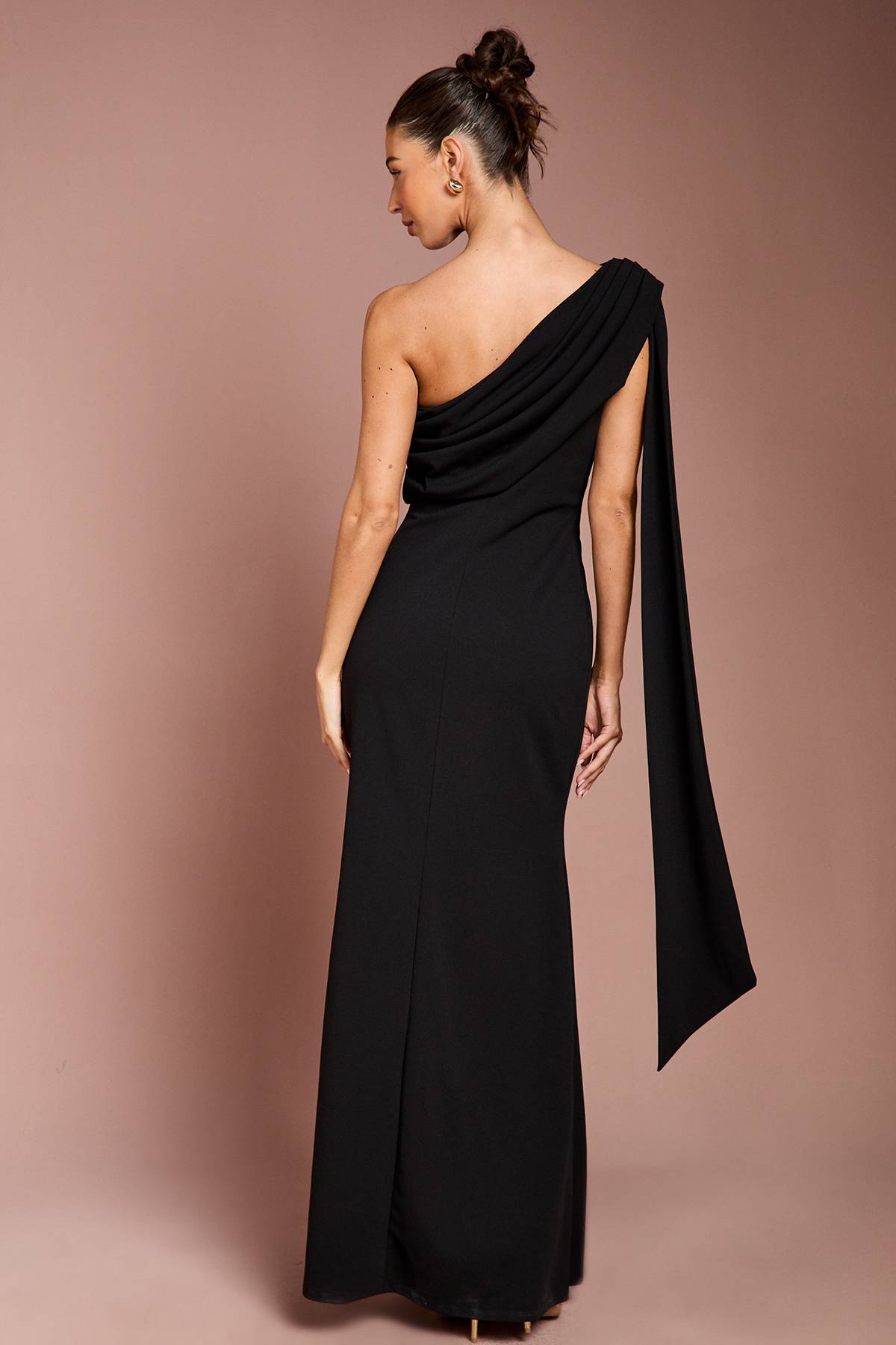 Coast Robe Longue en Crêpe Stretch à Une Épaule