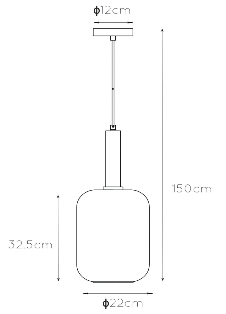 Lucide Joanet hanglamp 22cm 1x E27 zwart