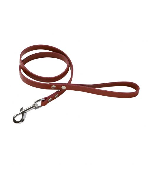 Adori Looplijn Leer Met Print Rood - Hondenriem