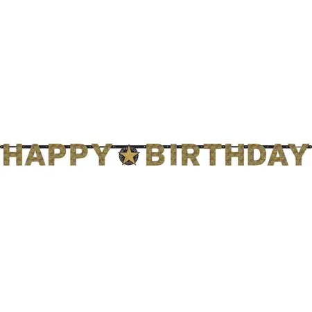 amscan Partykette Happy Birthday Sparkling Celebrations gold