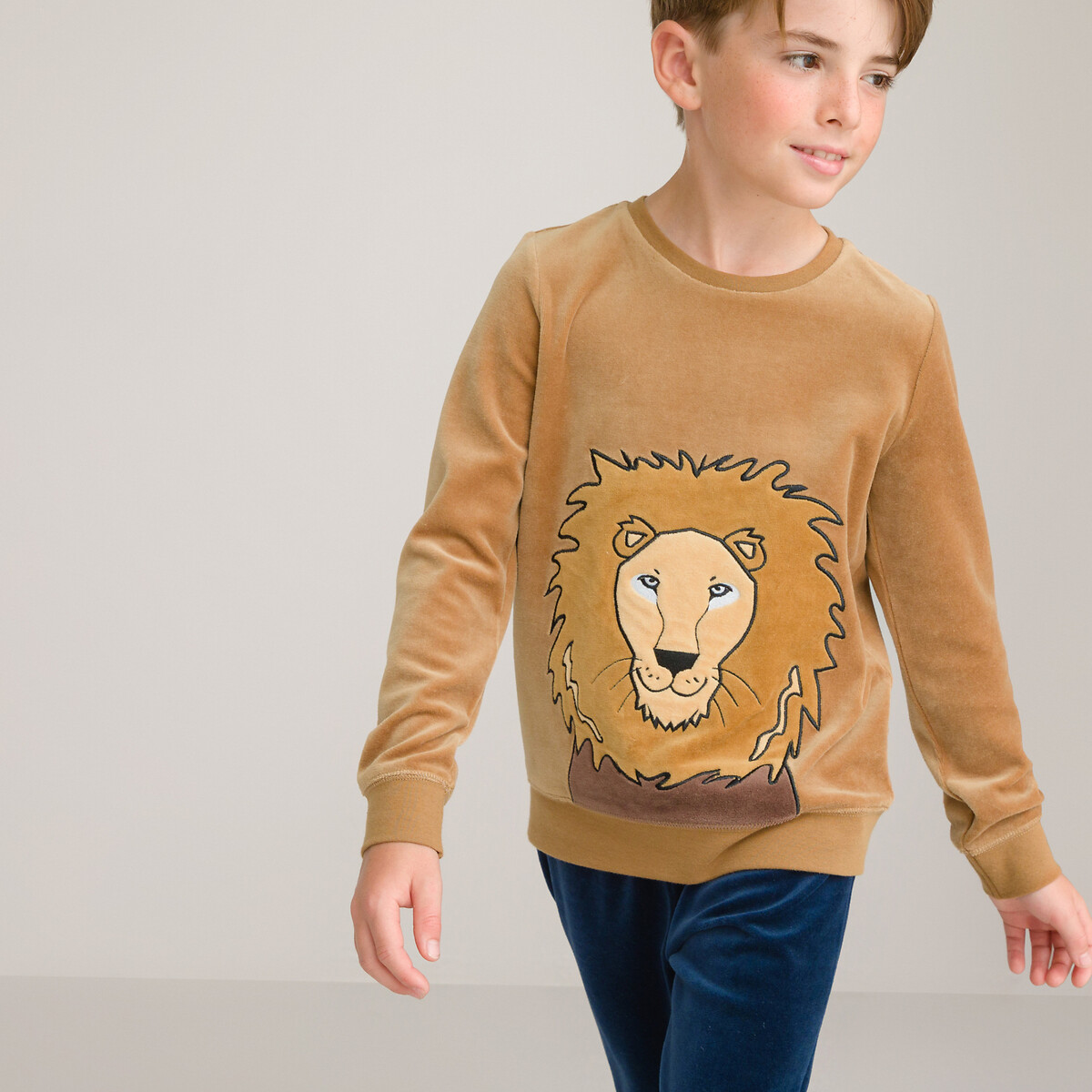 COLEÇÕES LA REDOUTE<br>Pijamas de veludo com motivo de leão