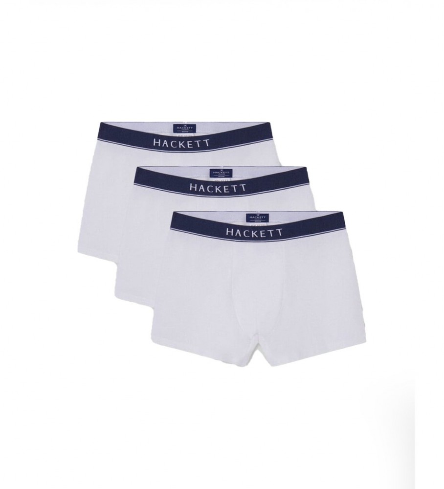 Pacote com 3 cuecas boxer brancas Hackett
