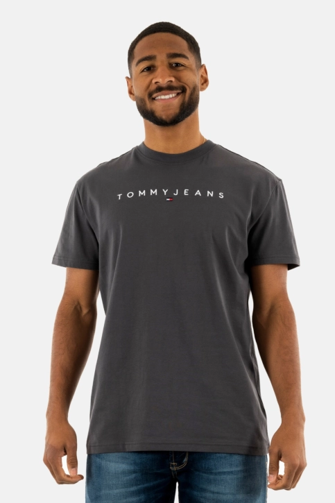 Tee shirt tommy jeans reg linear logo pt2 washed black