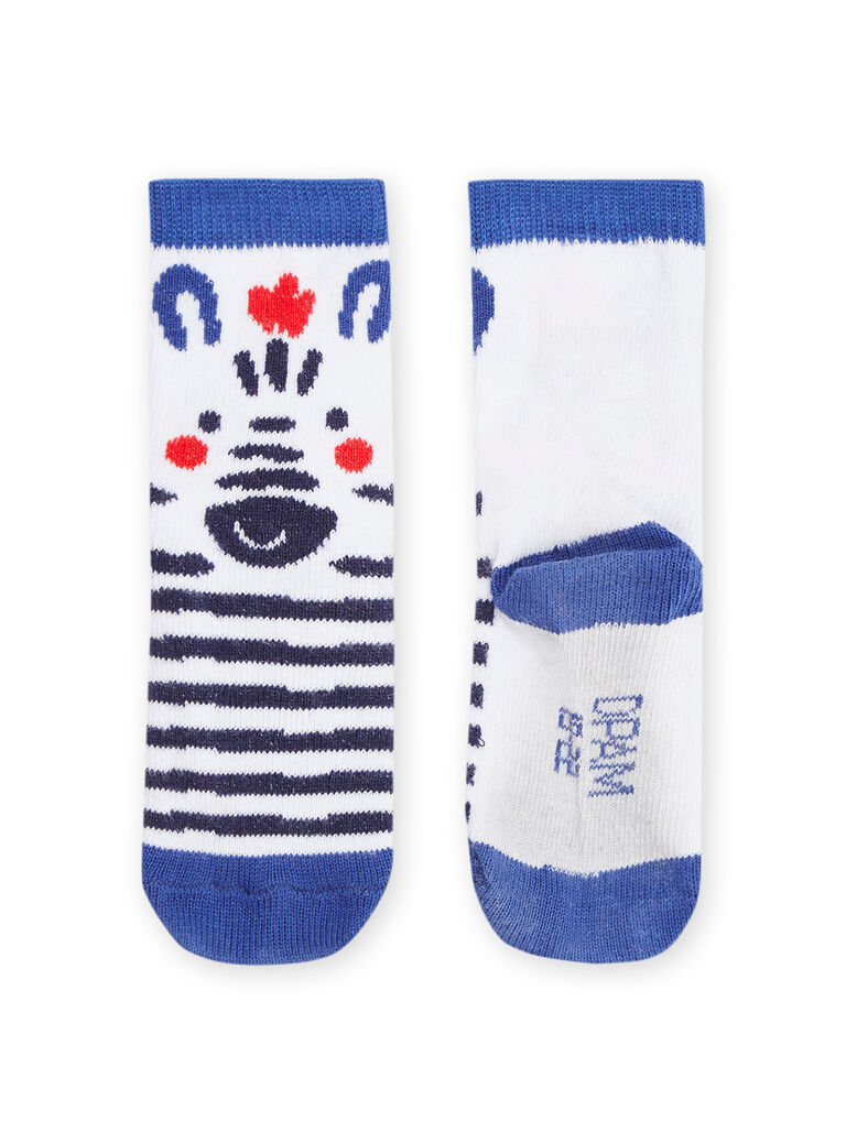 Chaussettes blanches à motif zèbre