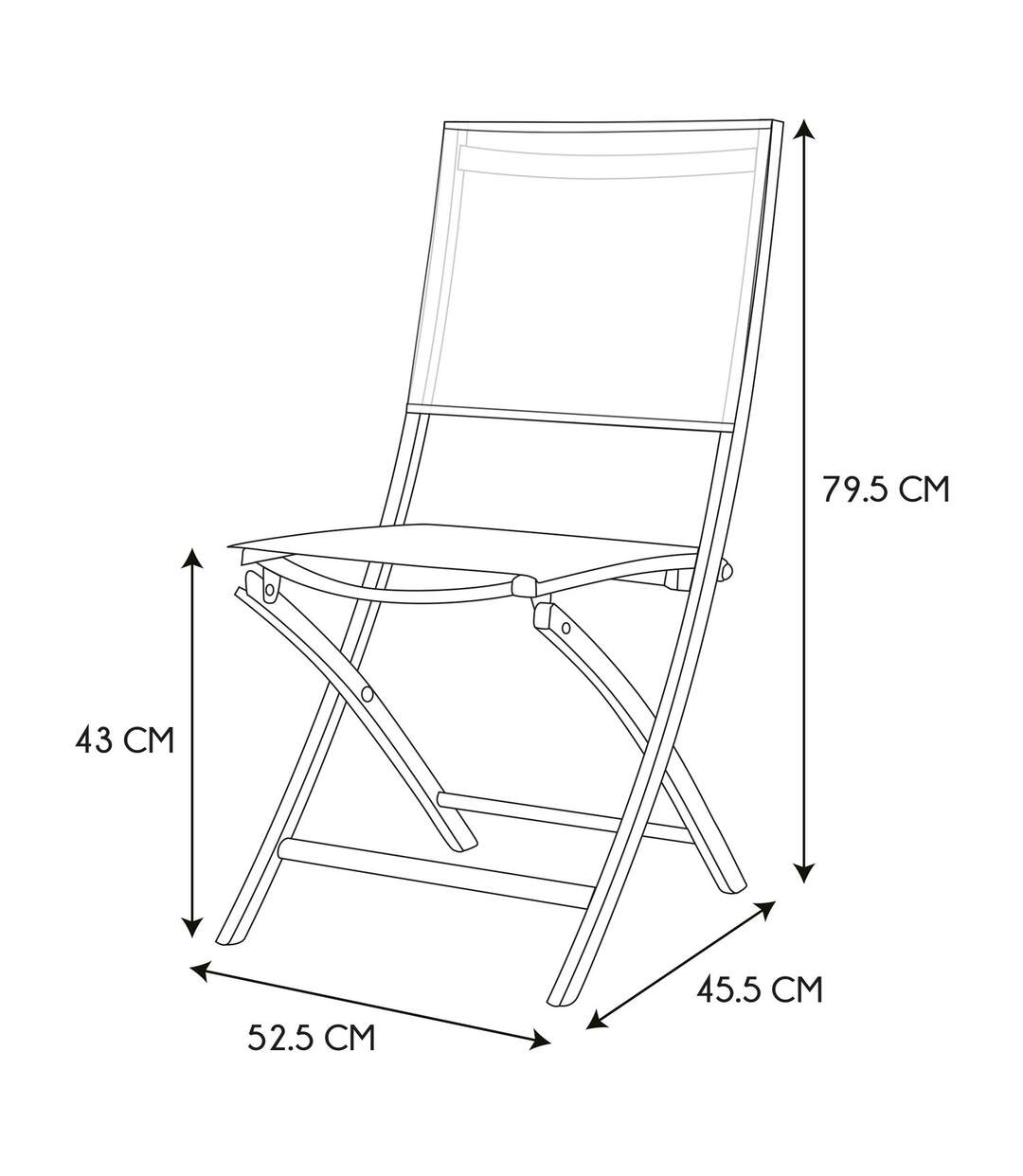Lot de 4 Chaises pliantes pliante d'extérieur Elba - Vert