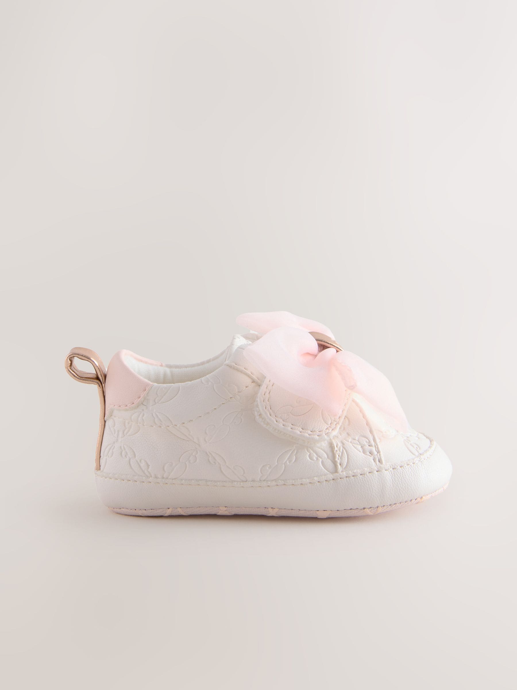 Wit/roze - Baker by Ted Baker - Organza strik Padders trainers voor babymeisjes