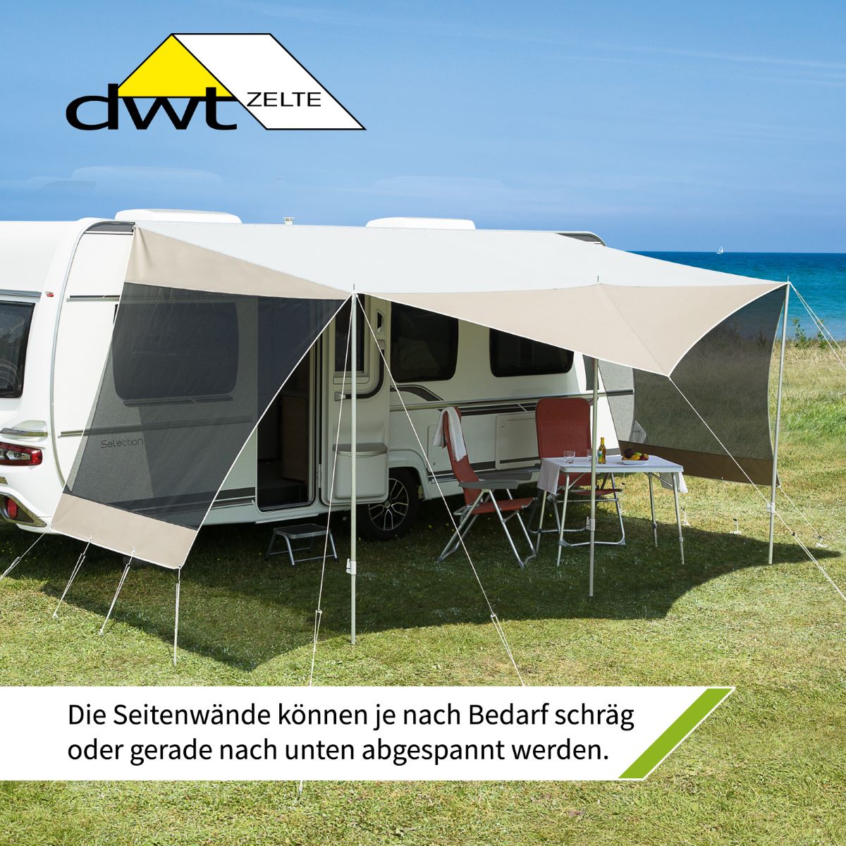 DWT Coco zonneluifel - maat 2 (410x240cm)