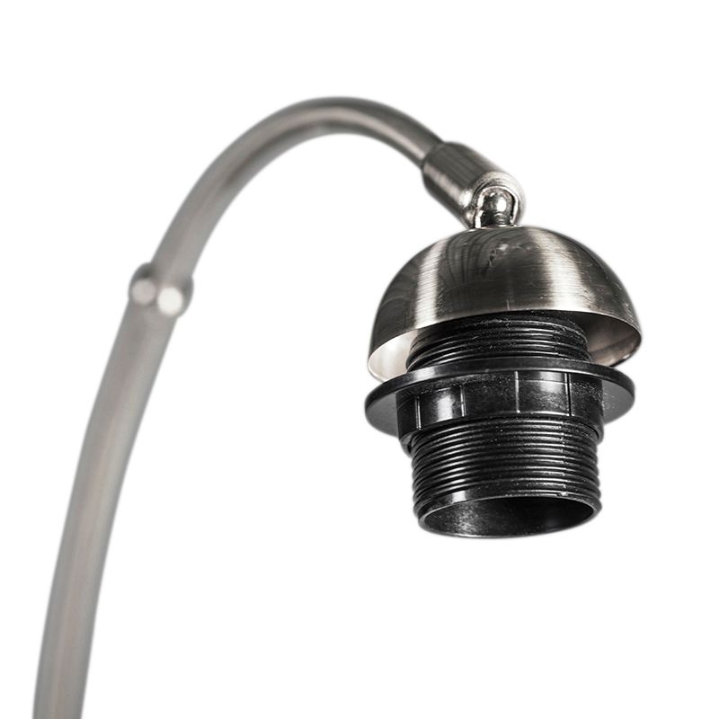 Moderne wandbooglamp staal met witte kap 50 cm verstelbaar - Bow