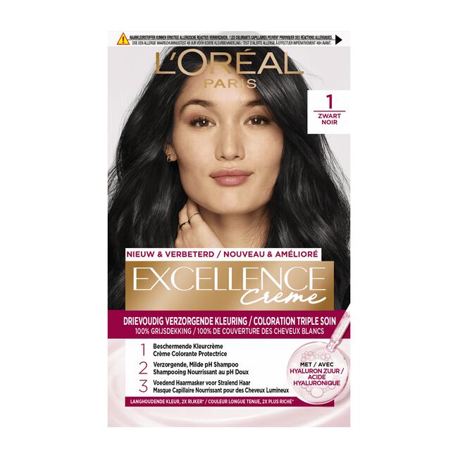 L'Oréal Paris Excellence Crème Permantente Haarverf 1 Intens Zwart